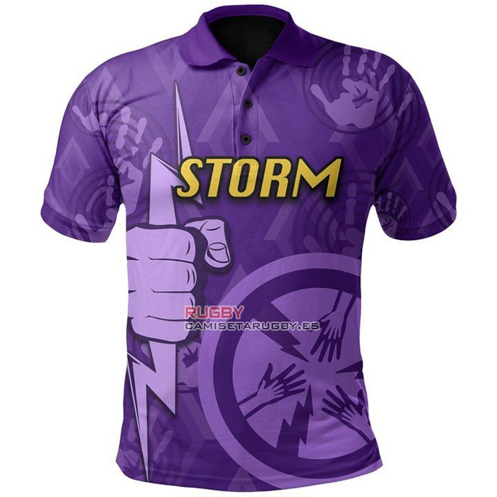 Camiseta Polo Melbourne Storm Rugby 2021 Indigena